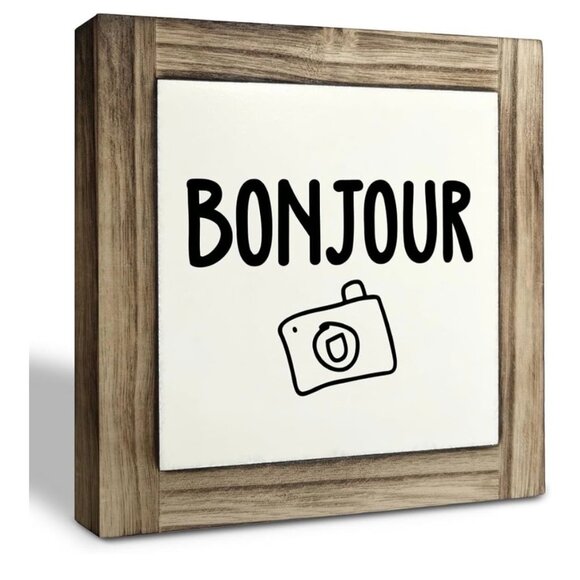 Rustic Welcome Sign Pine Wood Box Plaque Art French Accent *NEW* (SKU: 257MI) - Picture 6 of 10